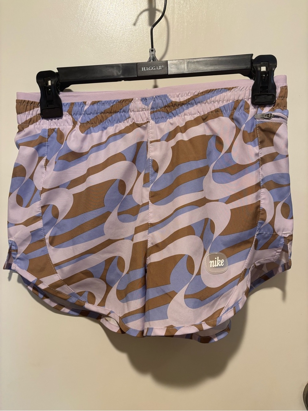 Nike Women's Lavender & Brown Wave Print Athletic Shorts